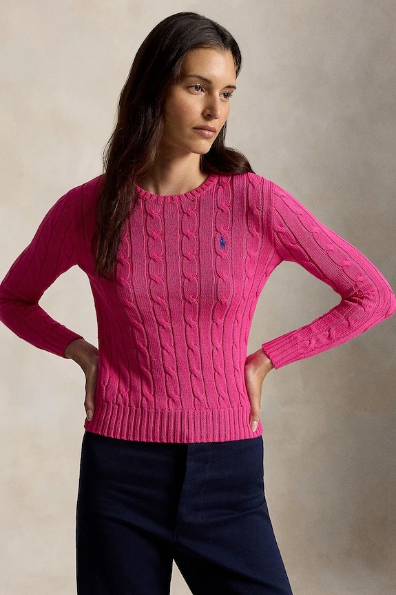 Polo Ralph Lauren sweter bawełniany bawełna różowy 211971869