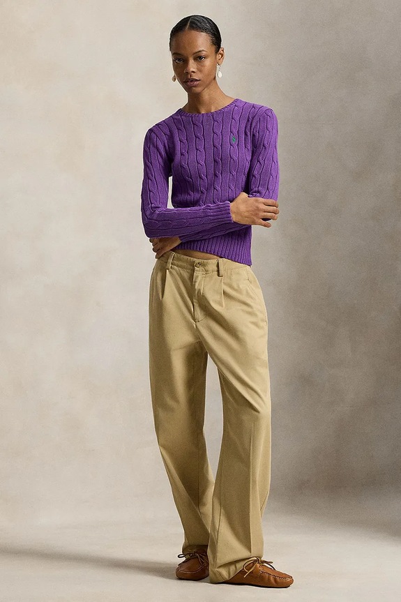 Odzież Polo Ralph Lauren sweter bawełniany 211971869 fioletowy