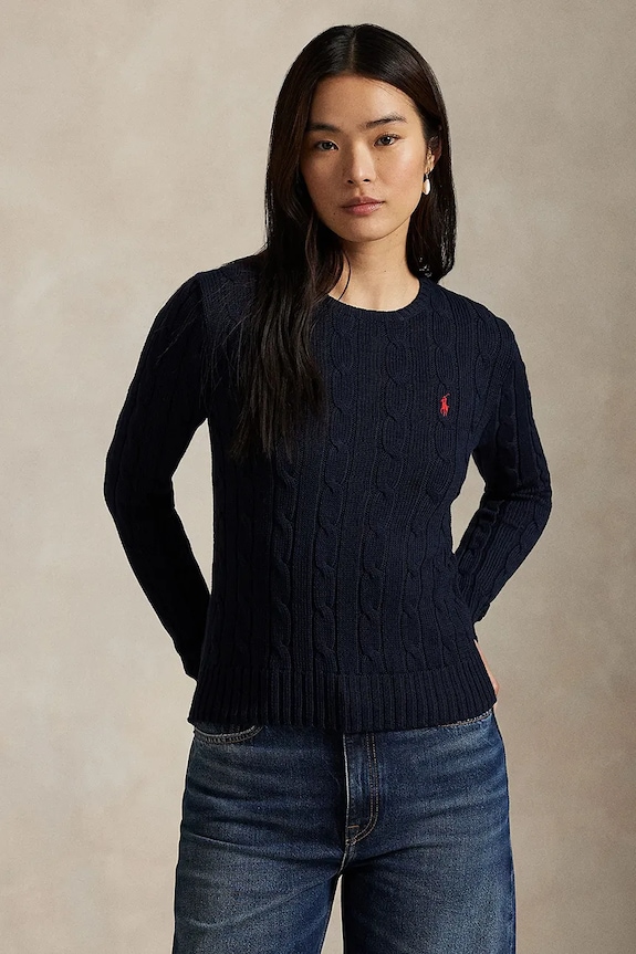 Bavlnený sveter Polo Ralph Lauren bavlna tmavomodrá 211971869