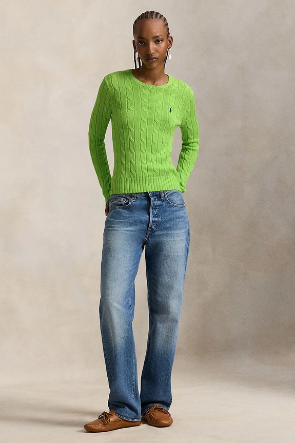 Odzież Polo Ralph Lauren sweter bawełniany 211971869 zielony