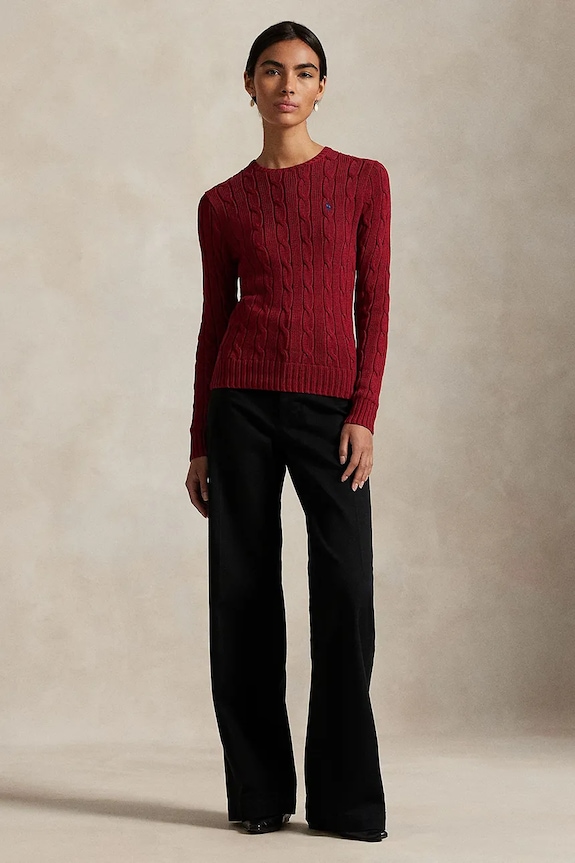 Odzież Polo Ralph Lauren sweter bawełniany 211971869 bordowy