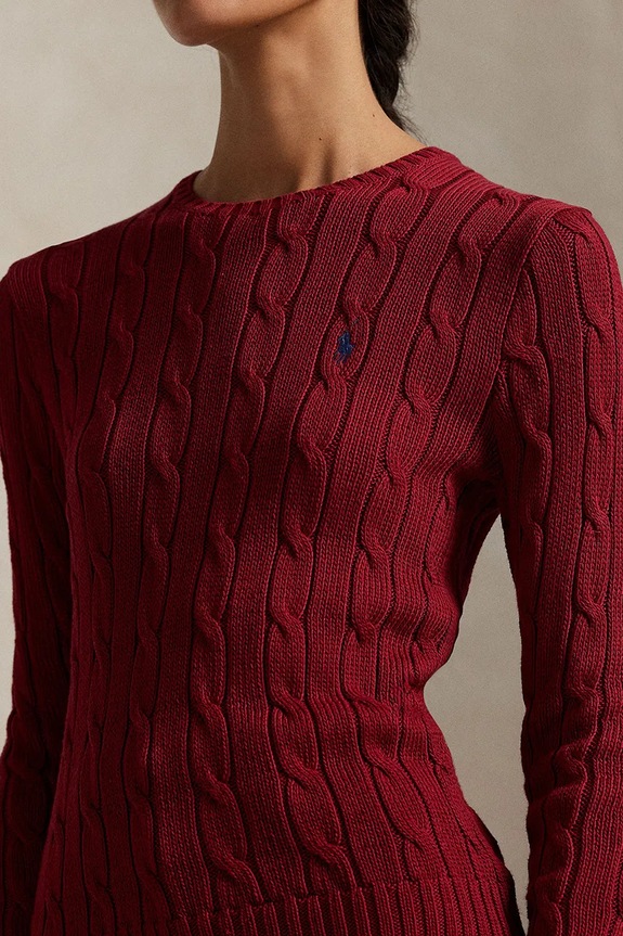 Polo Ralph Lauren sweter bawełniany bordowy 211971869