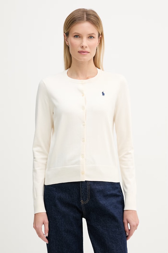 Polo Ralph Lauren kardigan damski z bawełną pozostałe beżowy 211971871