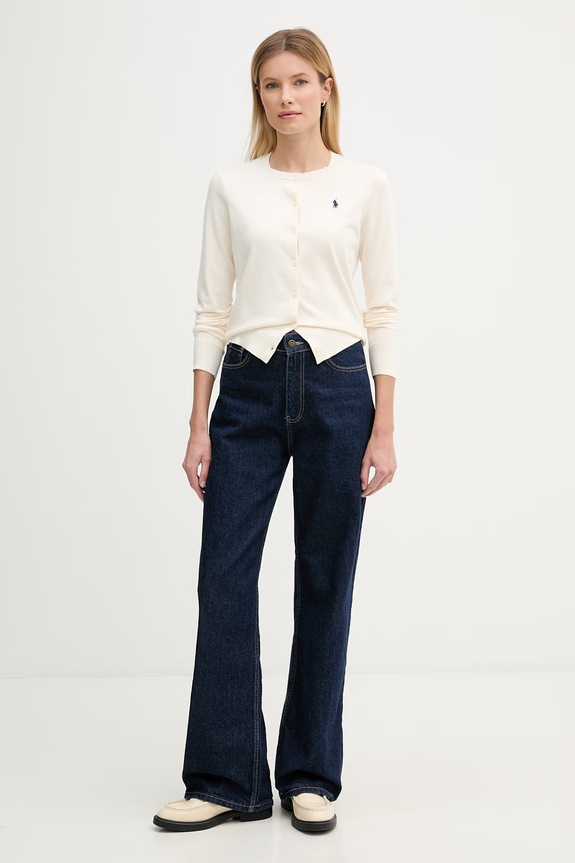 Polo Ralph Lauren kardigan damski z bawełną 211971871 beżowy SS26