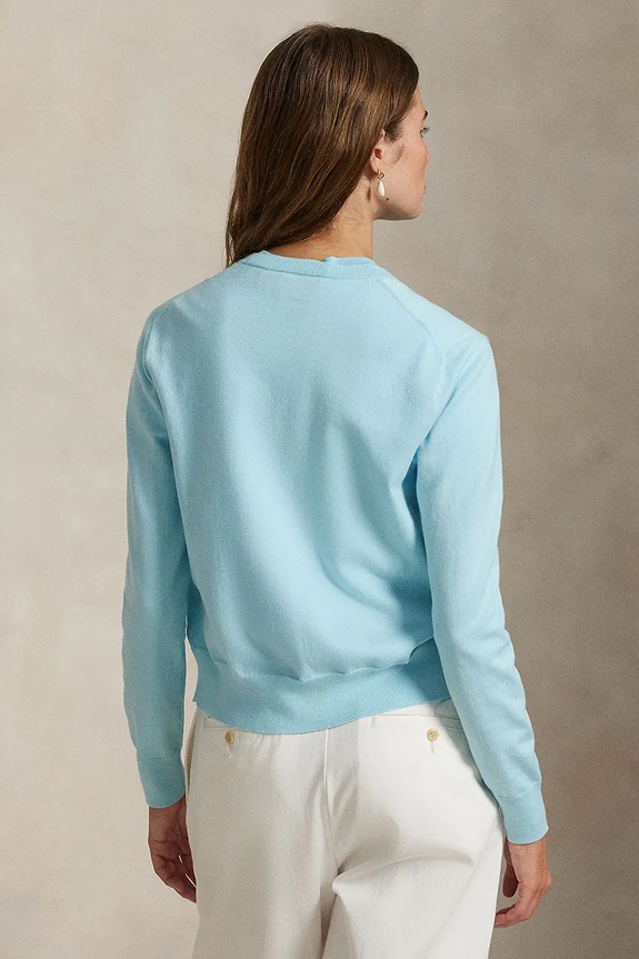 Polo Ralph Lauren Cardigan de damă cu bumbac 211971871 albastru SS26