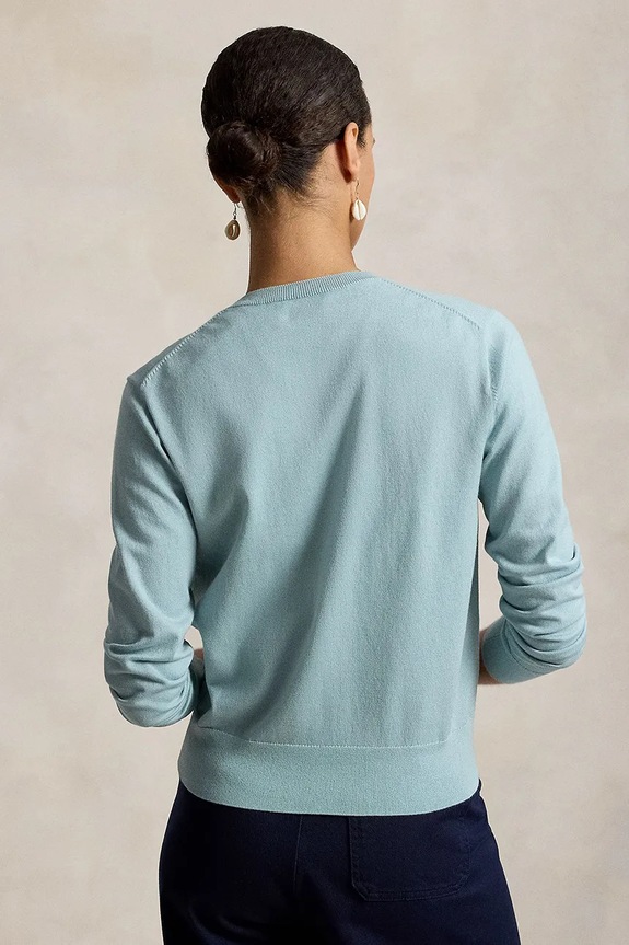 Polo Ralph Lauren kardigan damski z bawełną 211971871 turkusowy SS26
