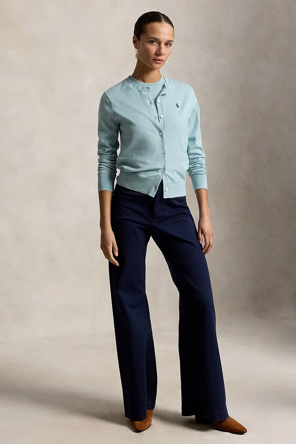 Odzież Polo Ralph Lauren kardigan damski z bawełną 211971871 turkusowy