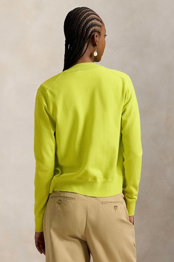 Polo Ralph Lauren kardigan dámský s bavlnou 211971871 zelená SS26