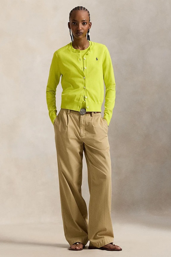 Oblečení Polo Ralph Lauren kardigan dámský s bavlnou 211971871 zelená