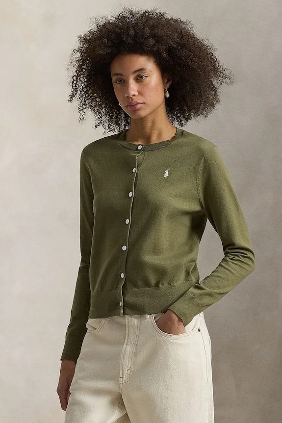 Polo Ralph Lauren Women's cardigan with cotton fine-knit green 211971871