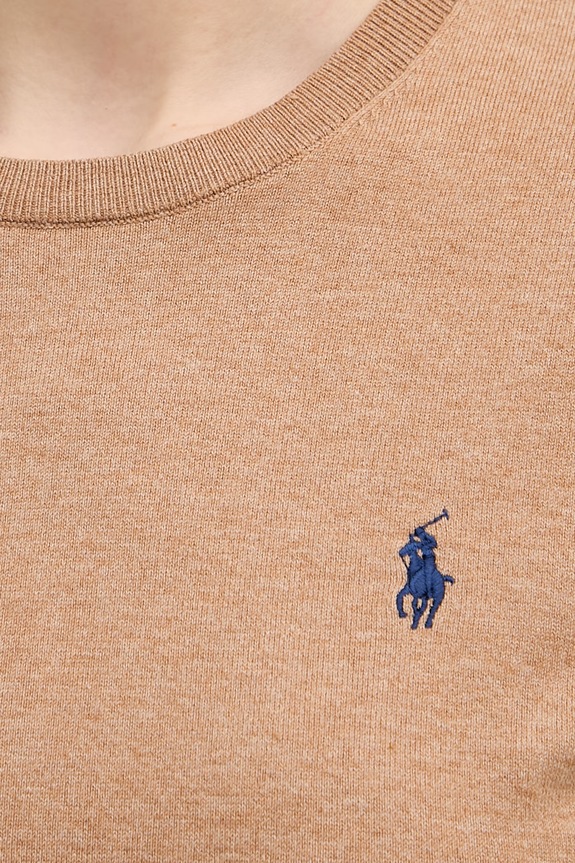 Polo Ralph Lauren Πουλόβερ με κοντό μανίκι γυναικείο με βαμβάκι 211971872 καφέ