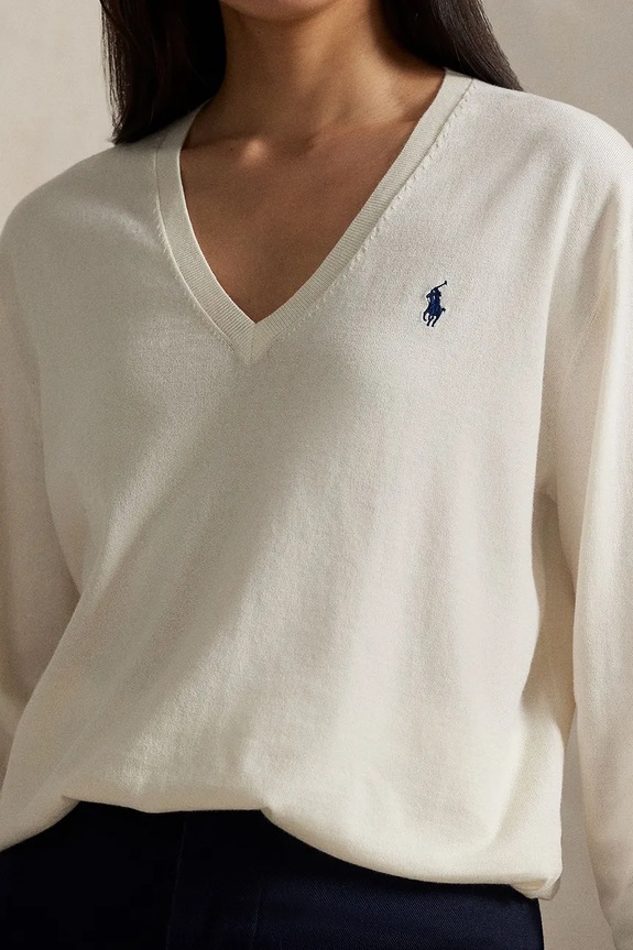 Polo Ralph Lauren maglione in cotone beige 211972105
