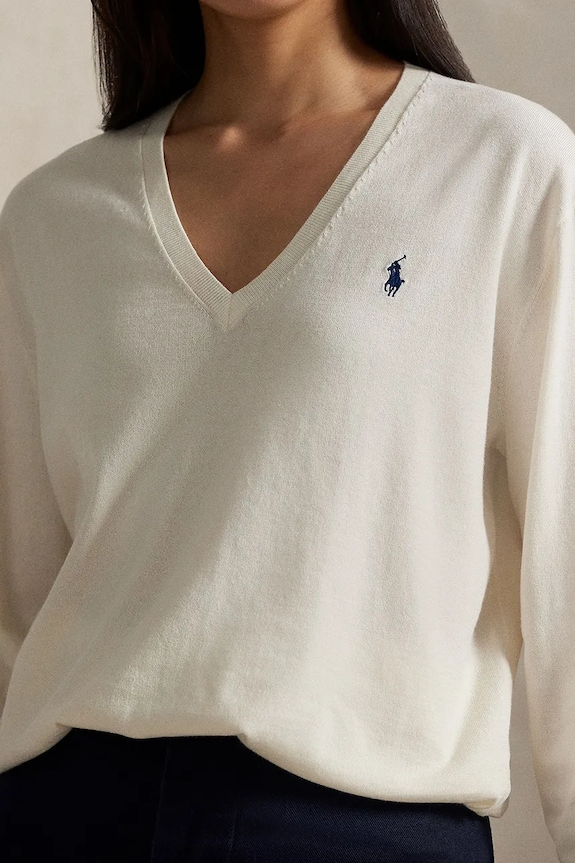 Polo Ralph Lauren maglione in cotone beige 211972105