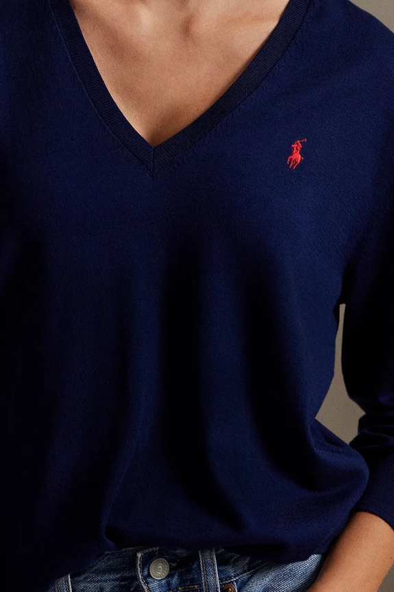 Pamučni pulover Polo Ralph Lauren mornarsko plava 211972105