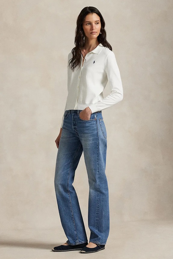 Odzież Polo Ralph Lauren kardigan 211972110 biały
