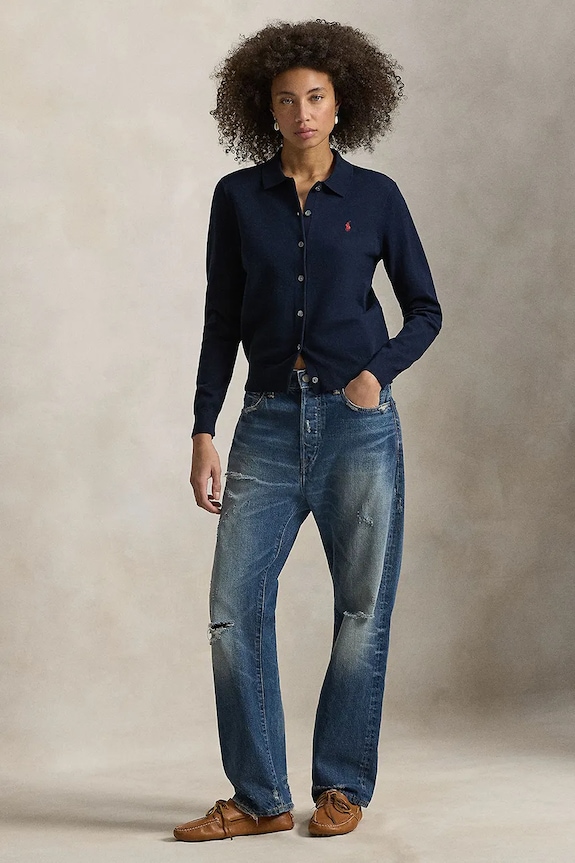 Ρούχα Πλεκτή ζακέτα Polo Ralph Lauren 211972110 σκούρο μπλε