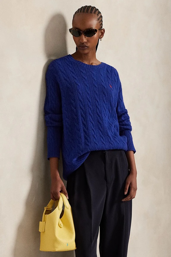 Pulover Polo Ralph Lauren okrugli plava 211972115