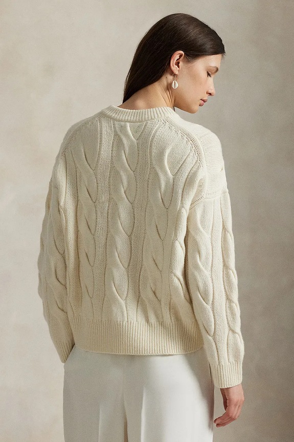 Polo Ralph Lauren sweter damski wełniany 211972127 biały SS26