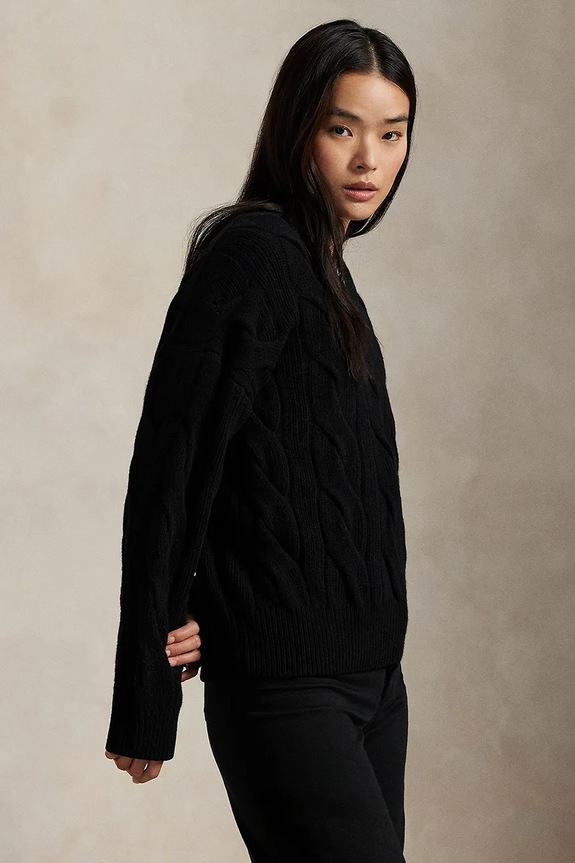 Polo Ralph Lauren sweter damski wełniany czarny 211972127