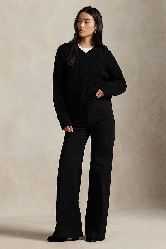 Odzież Polo Ralph Lauren sweter damski wełniany 211972127 czarny