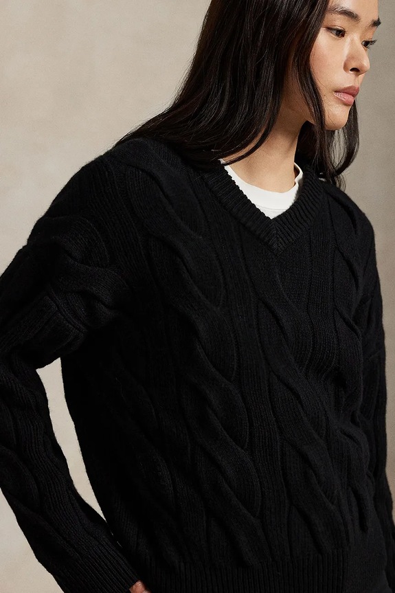 Polo Ralph Lauren sweter damski wełniany czarny 211972127