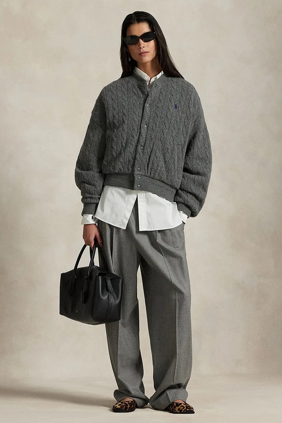 Ρούχα Μάλλινο μπουφάν bomber Polo Ralph Lauren 211966122 γκρί