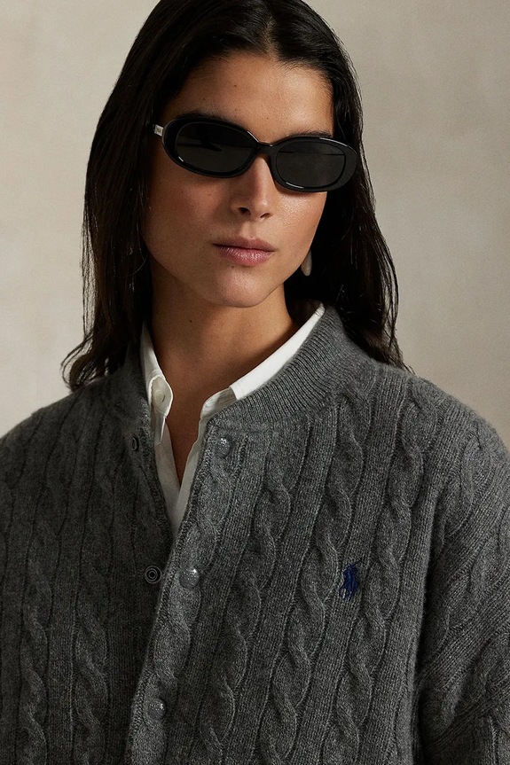 Μάλλινο μπουφάν bomber Polo Ralph Lauren γκρί 211966122