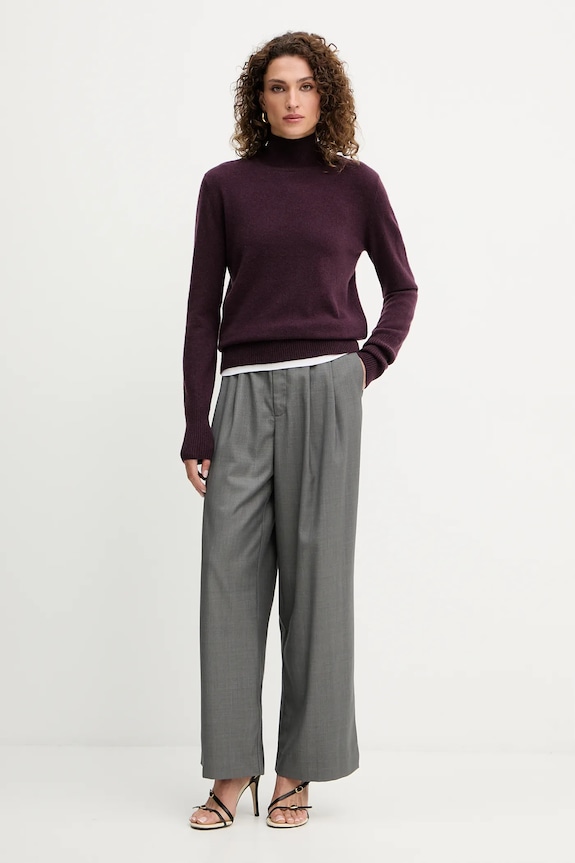 Patrizia Pepe pulover de lână 8K0319.K247 burgundia AW25