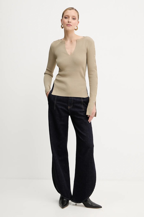 Patrizia Pepe sweter 8K0328.K280 beżowy AW25