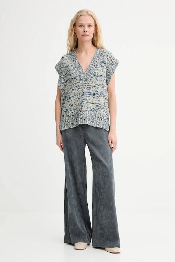 MUNTHE vestă de lână LARAZZA 253160325371 albastru AW25
