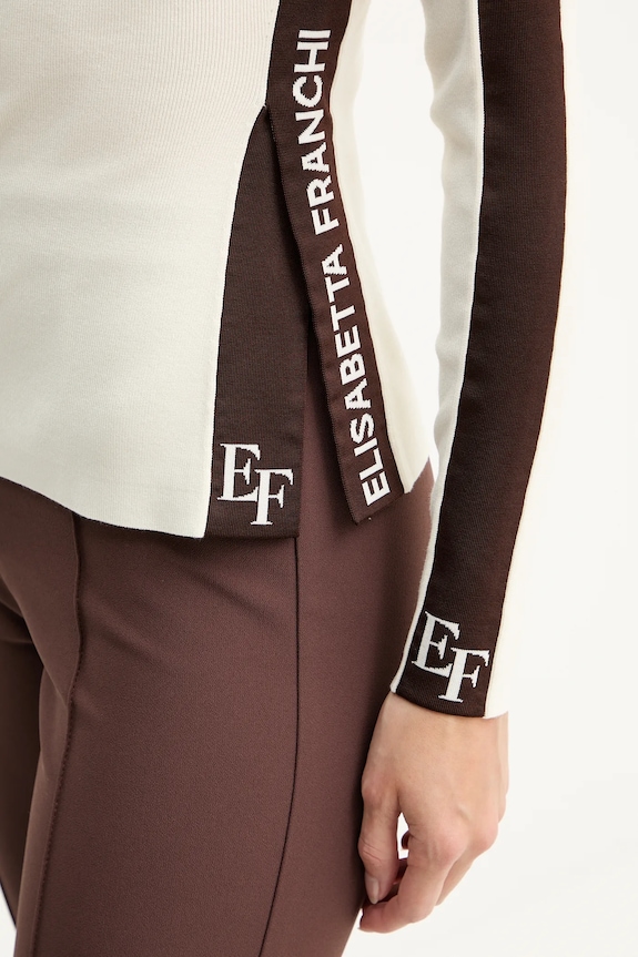 Elisabetta Franchi pulover MK03S56E2 bej