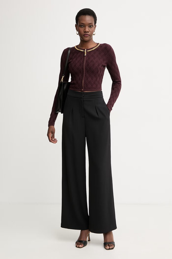 Elisabetta Franchi cardigan feminin cu vâscoză MK29B56E2 burgundia AW25