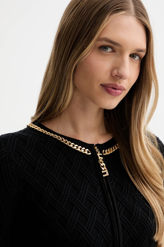 Îmbrăcăminte Elisabetta Franchi cardigan femei cu vâscoză MK29B56E2 negru