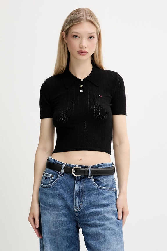 Tommy Jeans pulover subtiri negru DW0DW20965