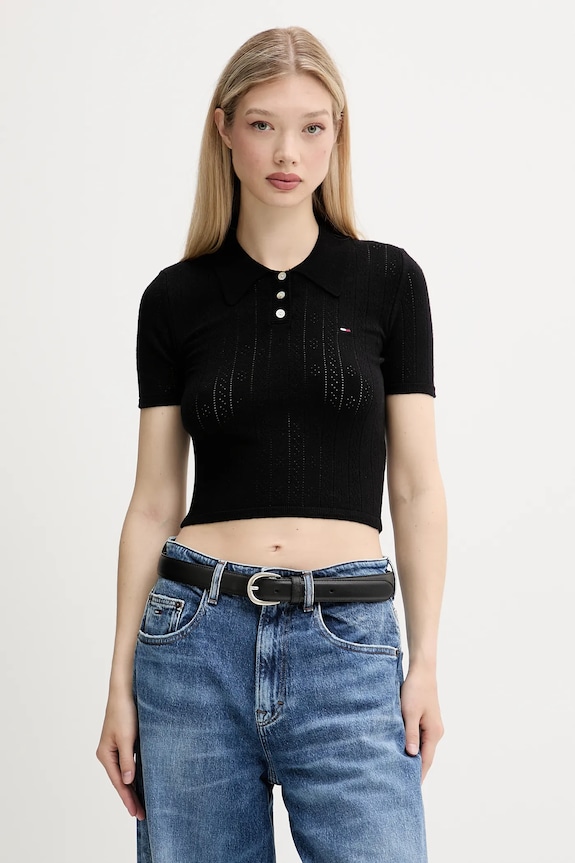 Tommy Jeans pulover subtiri negru DW0DW20965
