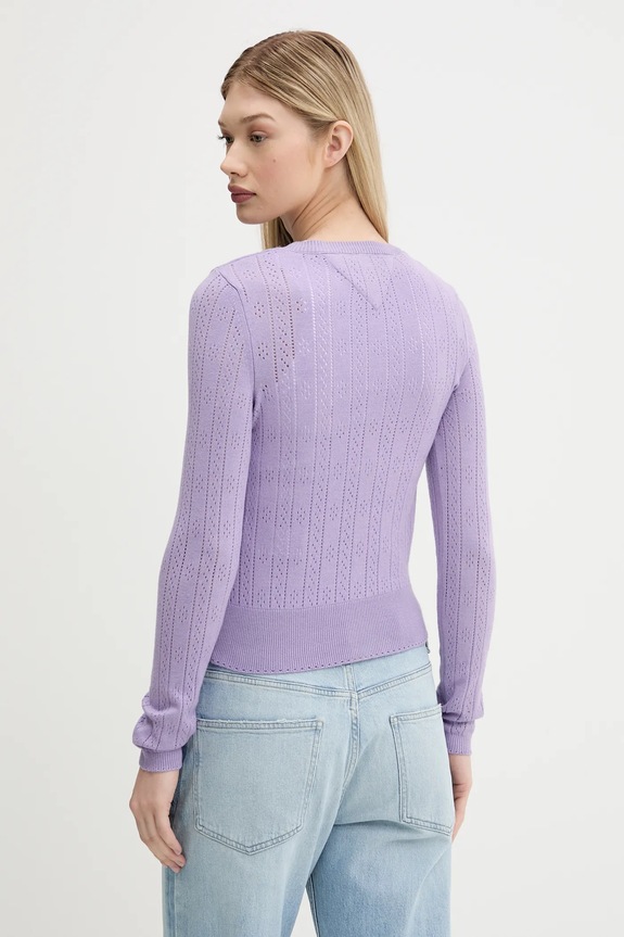 Ρούχα Πλεκτή ζακέτα Tommy Jeans DW0DW20966 μωβ