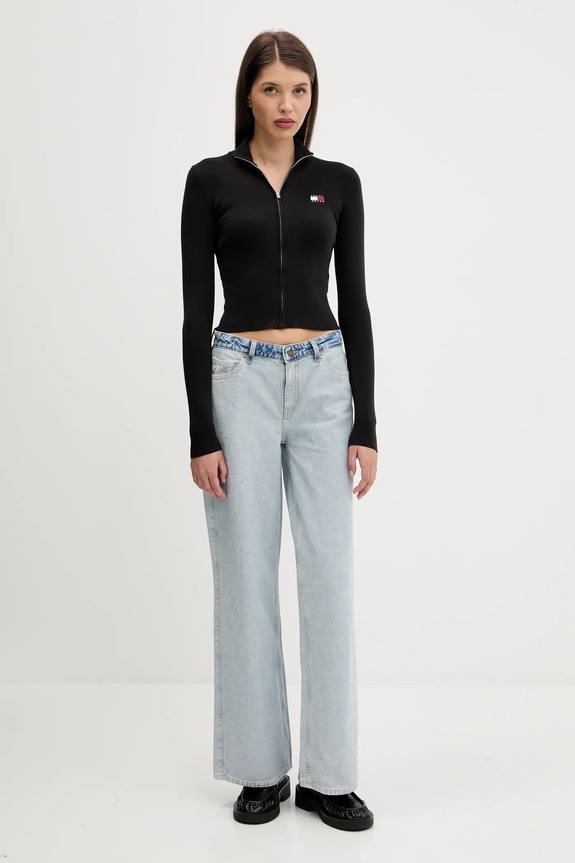 Tommy Jeans kardigan DW0DW20967 czarny AW25