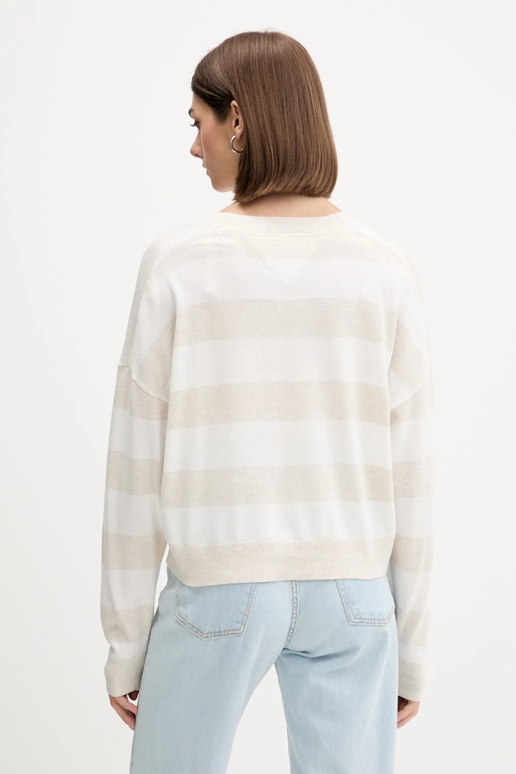 Ρούχα Βαμβακερή ζακέτα Tommy Jeans DW0DW20968 μπεζ