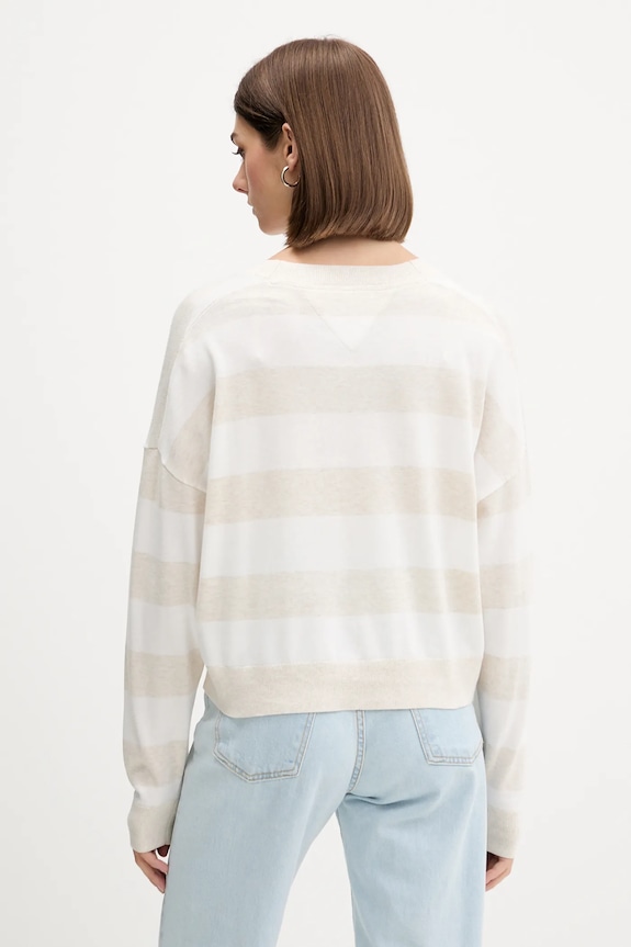 Ρούχα Βαμβακερή ζακέτα Tommy Jeans DW0DW20968 μπεζ