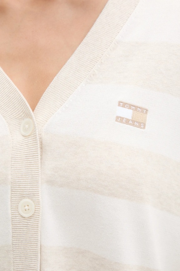 Βαμβακερή ζακέτα Tommy Jeans DW0DW20968 μπεζ