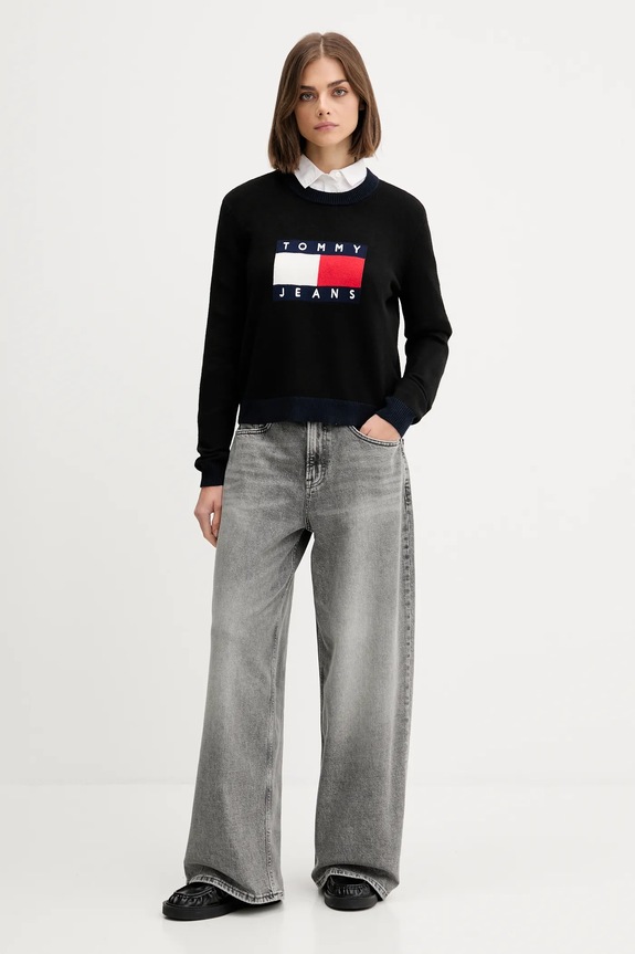 Tommy Jeans sweter DW0DW20970 czarny AW25