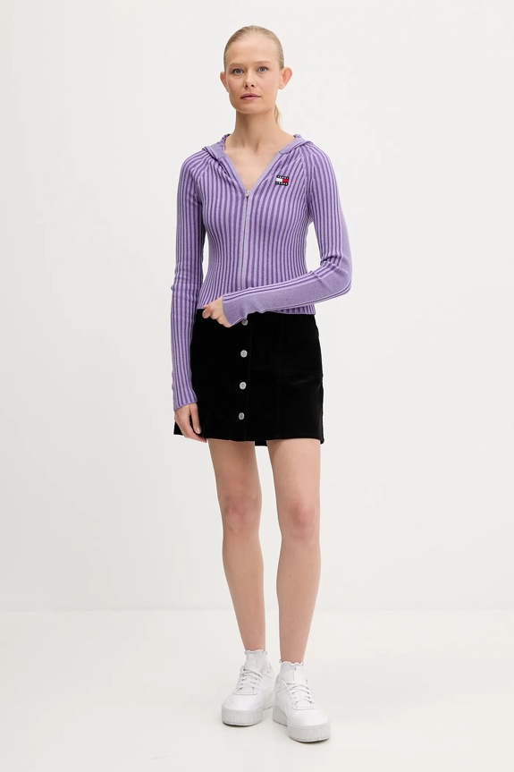 Kardigán Tommy Jeans DW0DW20974 fialová AW25
