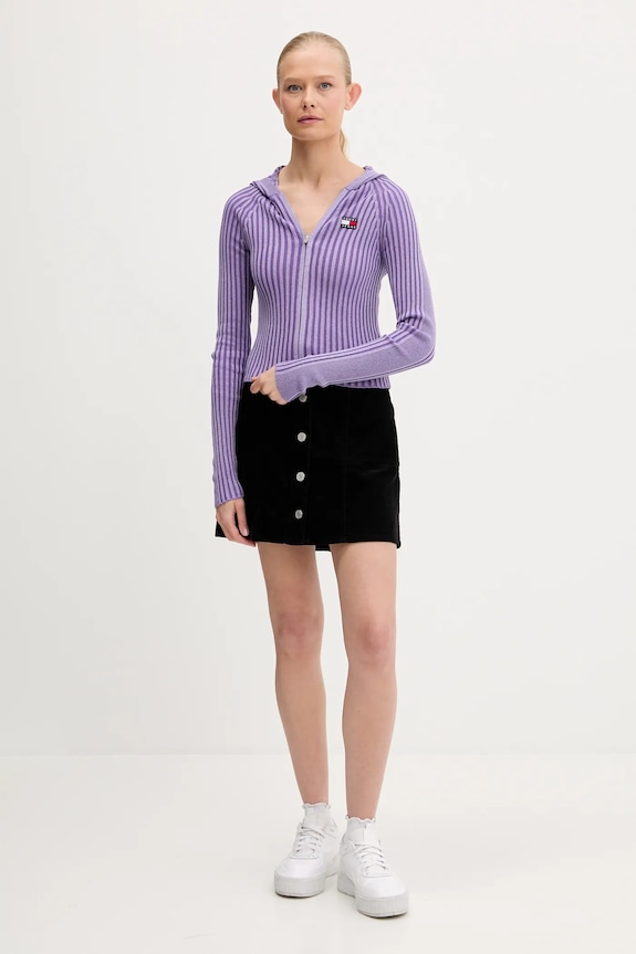 Kardigán Tommy Jeans DW0DW20974 fialová AW25