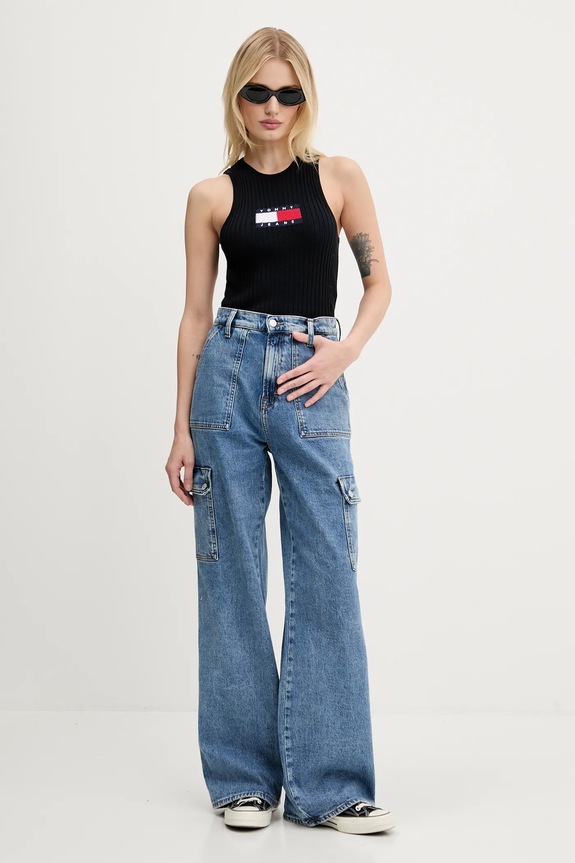 Top Tommy Jeans DW0DW20975 čierna AW25