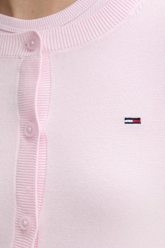Tommy Jeans kardigan damski bawełniany DW0DW20976 różowy