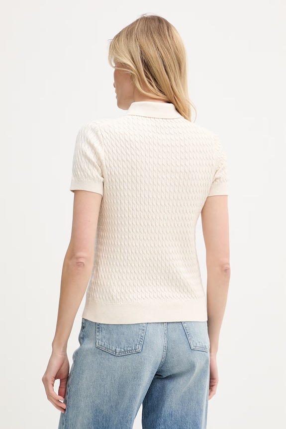 Abbigliamento Tommy Hilfiger polo maglione da donna in cotone WW0WW41474 beige