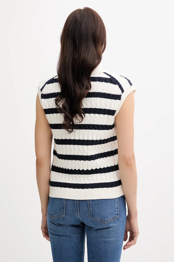 Îmbrăcăminte Tommy Hilfiger vestă din bumbac WW0WW45655 bej