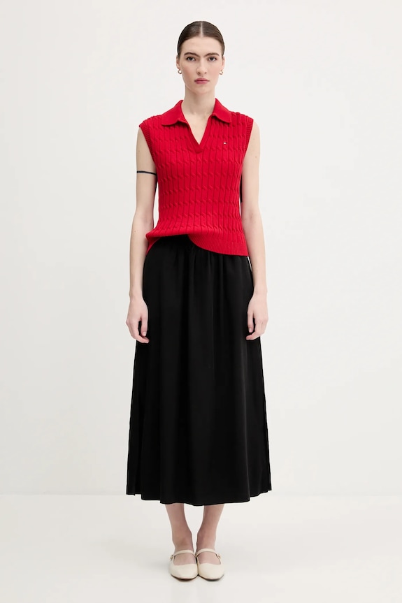 Bavlnená vesta Tommy Hilfiger WW0WW45655 červená AW25