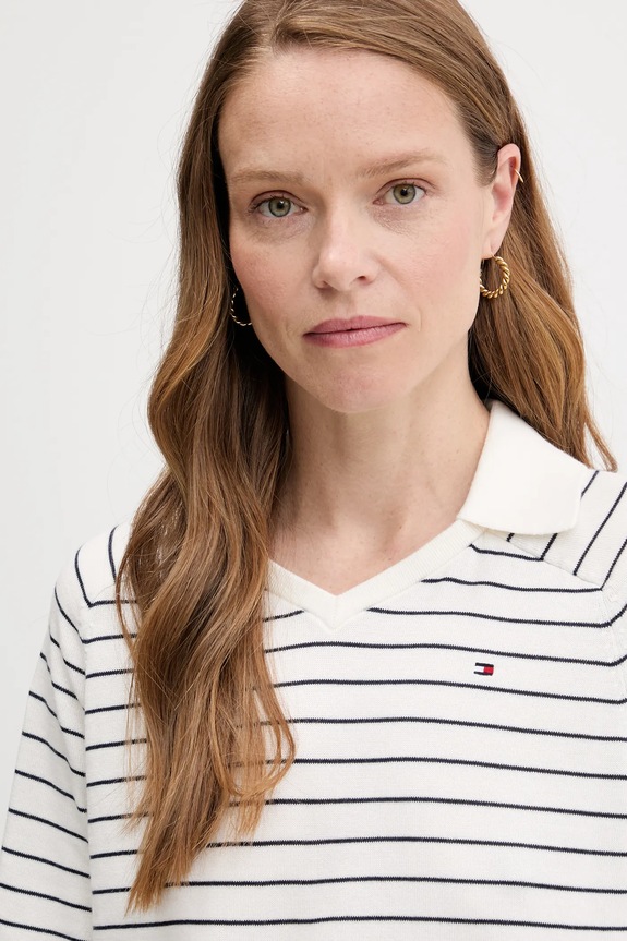 Tommy Hilfiger sweter bawełniany biały WW0WW45694