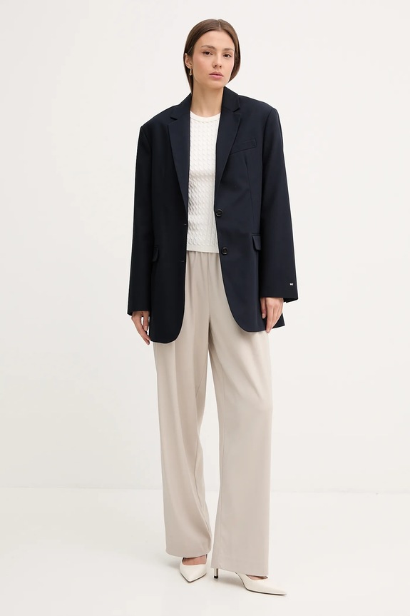 Tommy Hilfiger top dámsky bavlnený WW0WW45706 béžová SS26